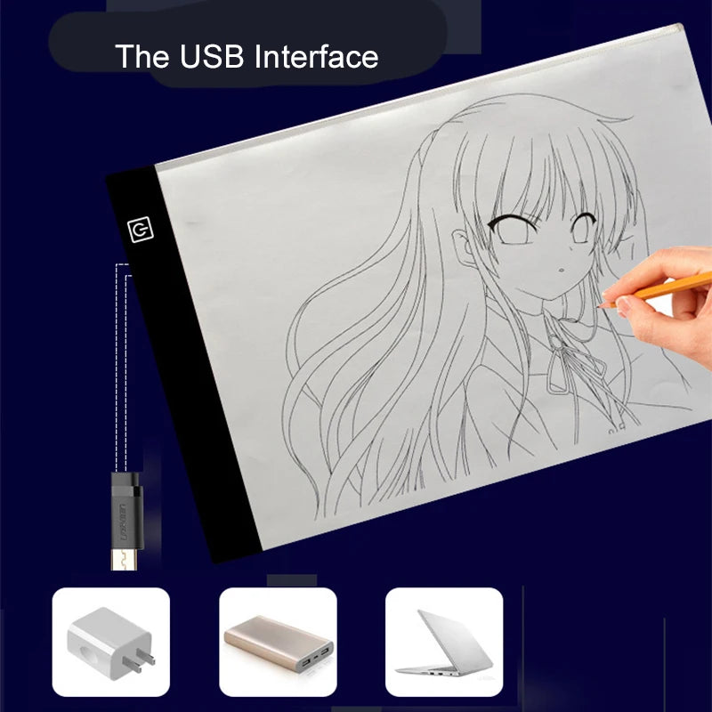 Tableta de Dibujo LED con 3 Niveles de Luz – Bloc de Copiado para Niños | Pintura, Animación y Creatividad