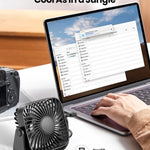 Ventilador USB TOPK Mini 4” Portátil – Silencioso, 3 Velocidades, Cabezal Giratorio 360°, Ideal para Casa, Oficina o Camping