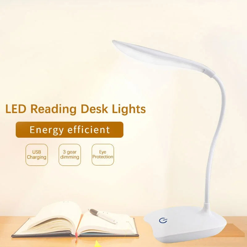 💡 Lámpara LED Recargable de Escritorio | Luz Nocturna de Protección Ocular para Estudio y Dormitorio