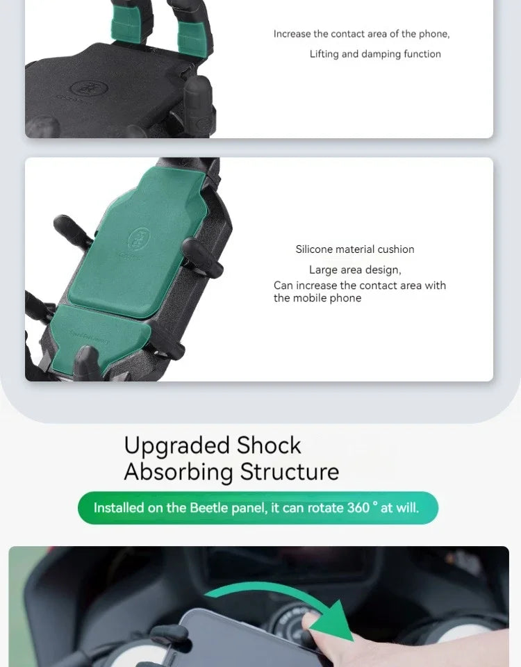 Soporte Premium para Celular CFMOTO 450SR – Amortiguador Antivibración y Giro 360° para Navegación Segura en Moto
