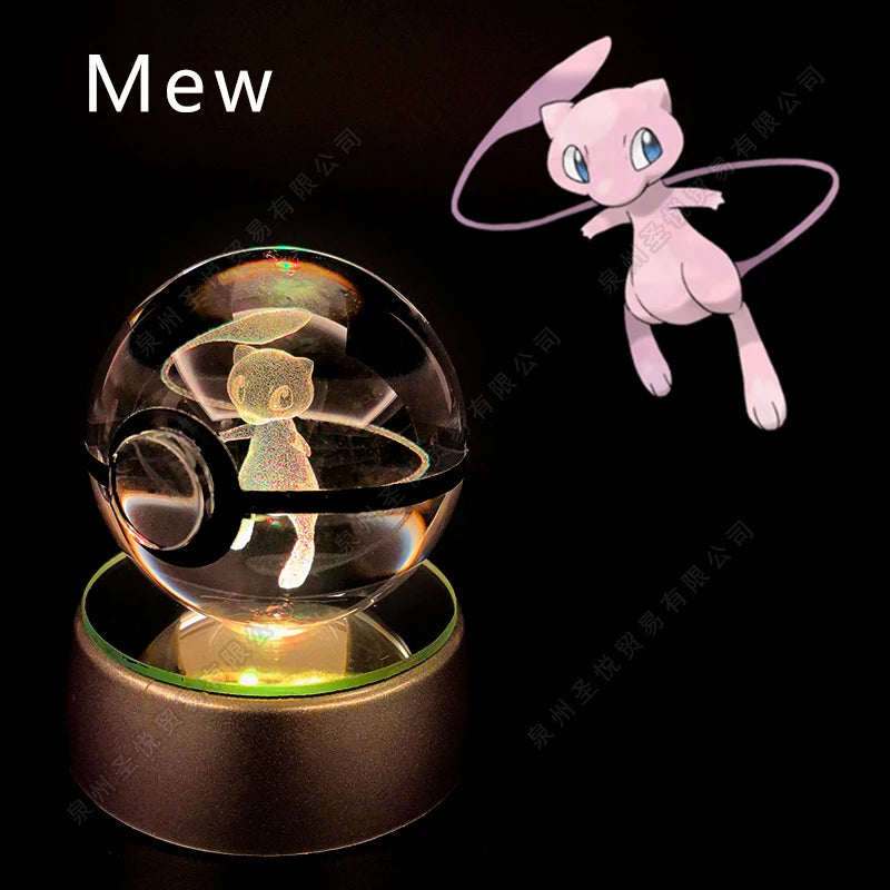 Lámpara Pokebola LED 3D con Base Multicolor | Pikachu, Mewtwo, Gengar, Snorlax y más