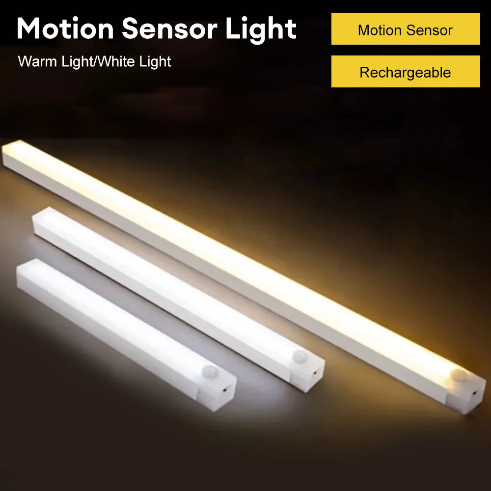 Luz Nocturna LED con Sensor de Movimiento Recargable USB Tipo C – Para Armarios, Escaleras y Cocina