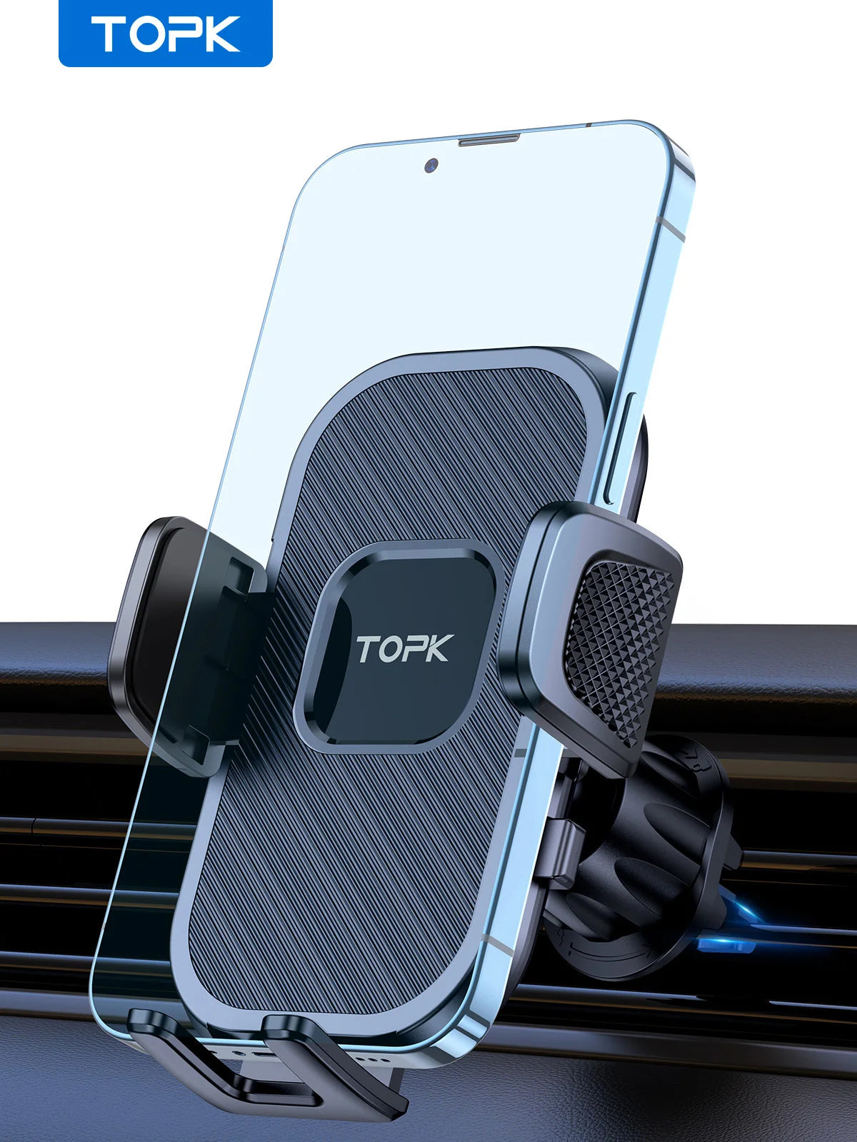 Soporte TOPK para Celular en Auto – Montaje en Ventila de Aire | Compatible con Teléfonos Grandes (4.5''–6.7")