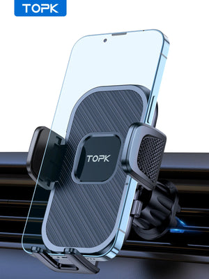 Soporte TOPK para Celular en Auto – Montaje en Ventila de Aire | Compatible con Teléfonos Grandes (4.5''–6.7")