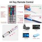 Tira LED RGB 10 m / 20 m con Control Remoto – Iluminación Decorativa para Cuartos, Paredes y Ambientes Festivos | 44 Modos + USB 5V