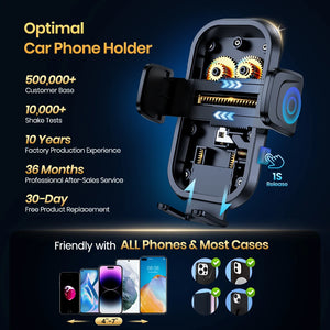 Soporte TOPK para Celular en Auto – Montaje en Ventila de Aire | Compatible con Teléfonos Grandes (4.5''–6.7")