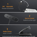 Lámpara LED Recargable para Lectura | Luz de Clip con 14 LEDs y 3 Tonos de Luz