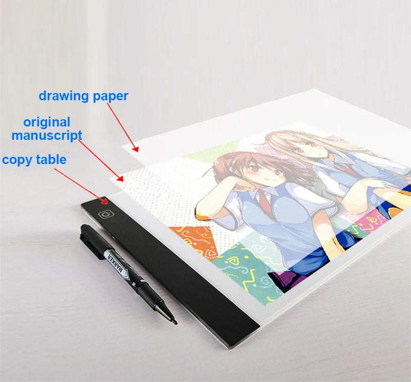 Tableta de Dibujo LED con 3 Niveles de Luz – Bloc de Copiado para Niños | Pintura, Animación y Creatividad