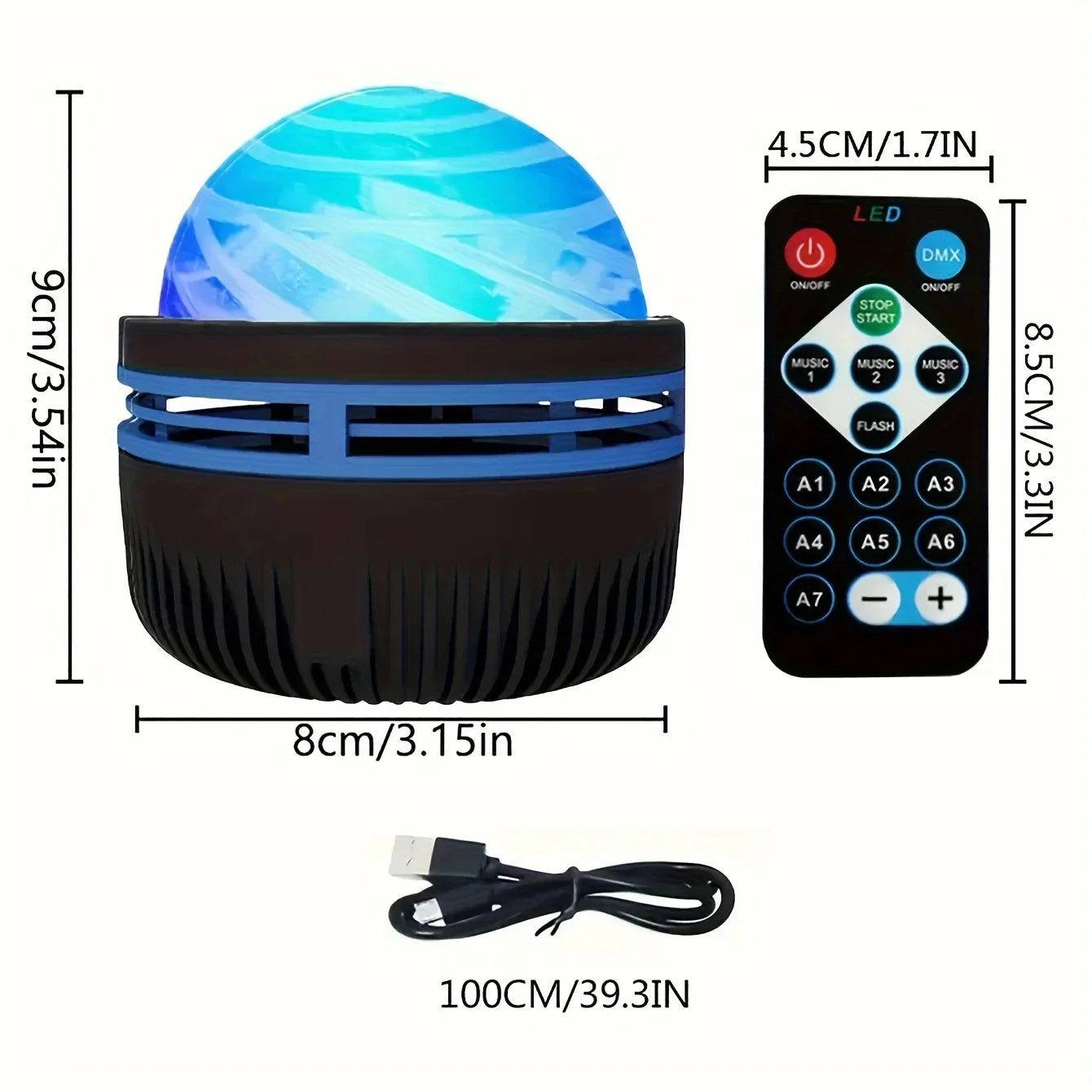 Proyector LED Cielo Estrellado – Luz Nocturna con Control Remoto | USB 5V | Ideal para Cuartos, Niños y Regalos Originales