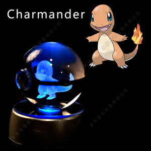 Lámpara Pokebola LED 3D con Base Multicolor | Pikachu, Mewtwo, Gengar, Snorlax y más