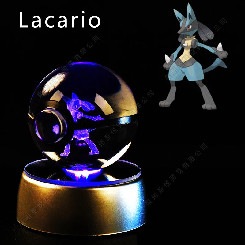 Lámpara Pokebola LED 3D con Base Multicolor | Pikachu, Mewtwo, Gengar, Snorlax y más