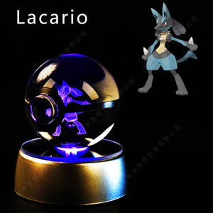 Lámpara Pokebola LED 3D con Base Multicolor | Pikachu, Mewtwo, Gengar, Snorlax y más