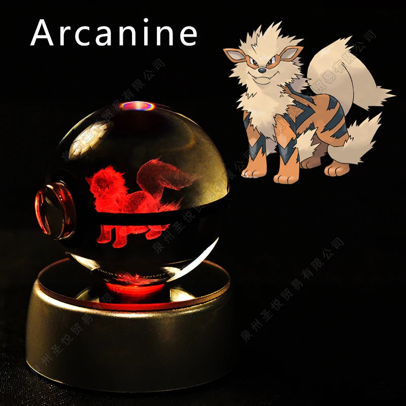 Lámpara Pokebola LED 3D con Base Multicolor | Pikachu, Mewtwo, Gengar, Snorlax y más