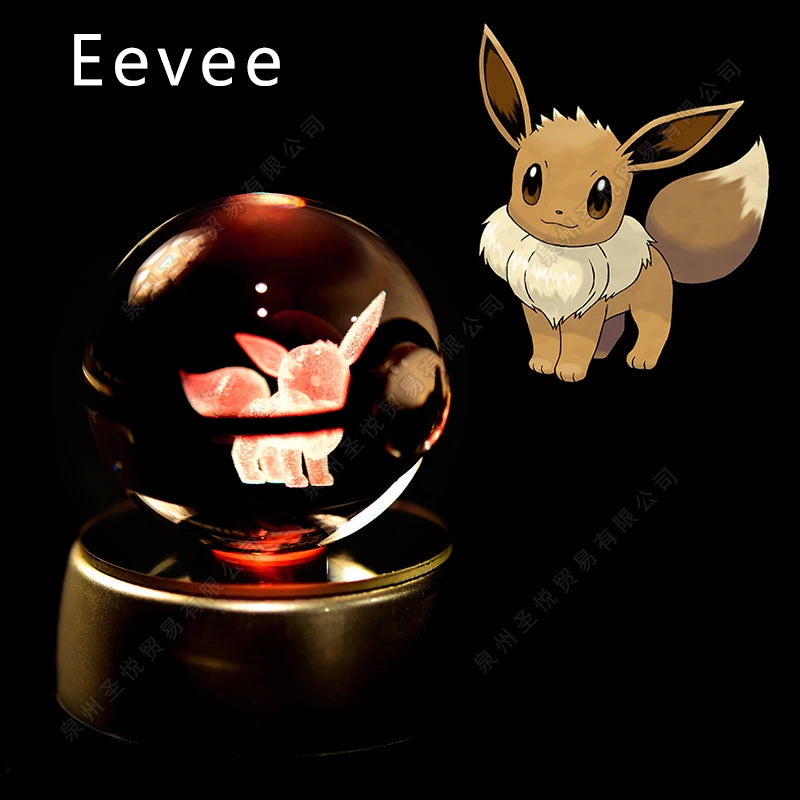 Lámpara Pokebola LED 3D con Base Multicolor | Pikachu, Mewtwo, Gengar, Snorlax y más