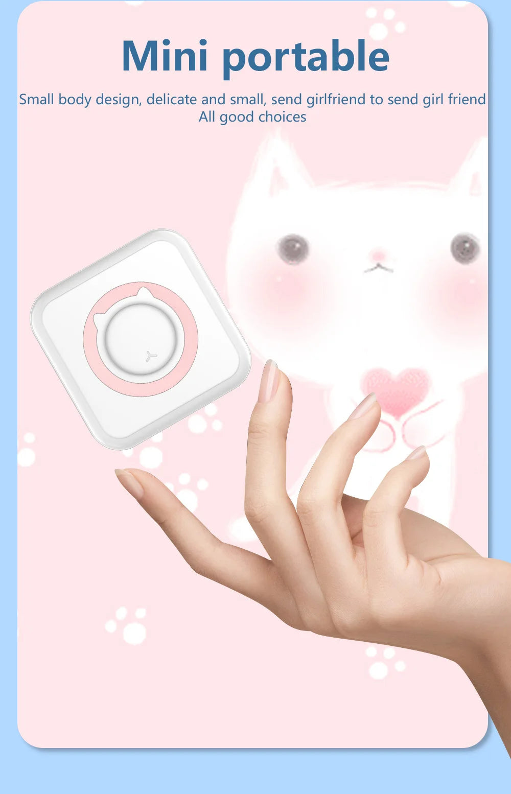Mini Impresora Térmica Portátil Bluetooth | Sin Tinta, Recargable y Multifuncional para Fotos, Notas y Estudio