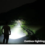 Linterna Táctica LED Recargable – 2000 lm con Zoom, 3 Modos y Pantalla | USB Tipo-C | Resistente al Agua | Emergencias y Camping