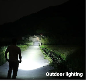 Linterna Táctica LED Recargable – 2000 lm con Zoom, 3 Modos y Pantalla | USB Tipo-C | Resistente al Agua | Emergencias y Camping