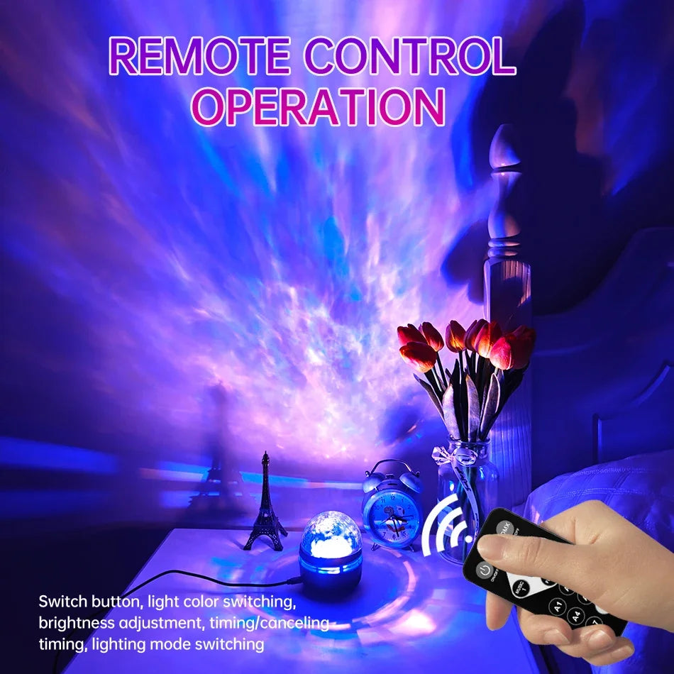Proyector LED Cielo Estrellado – Luz Nocturna con Control Remoto | USB 5V | Ideal para Cuartos, Niños y Regalos Originales