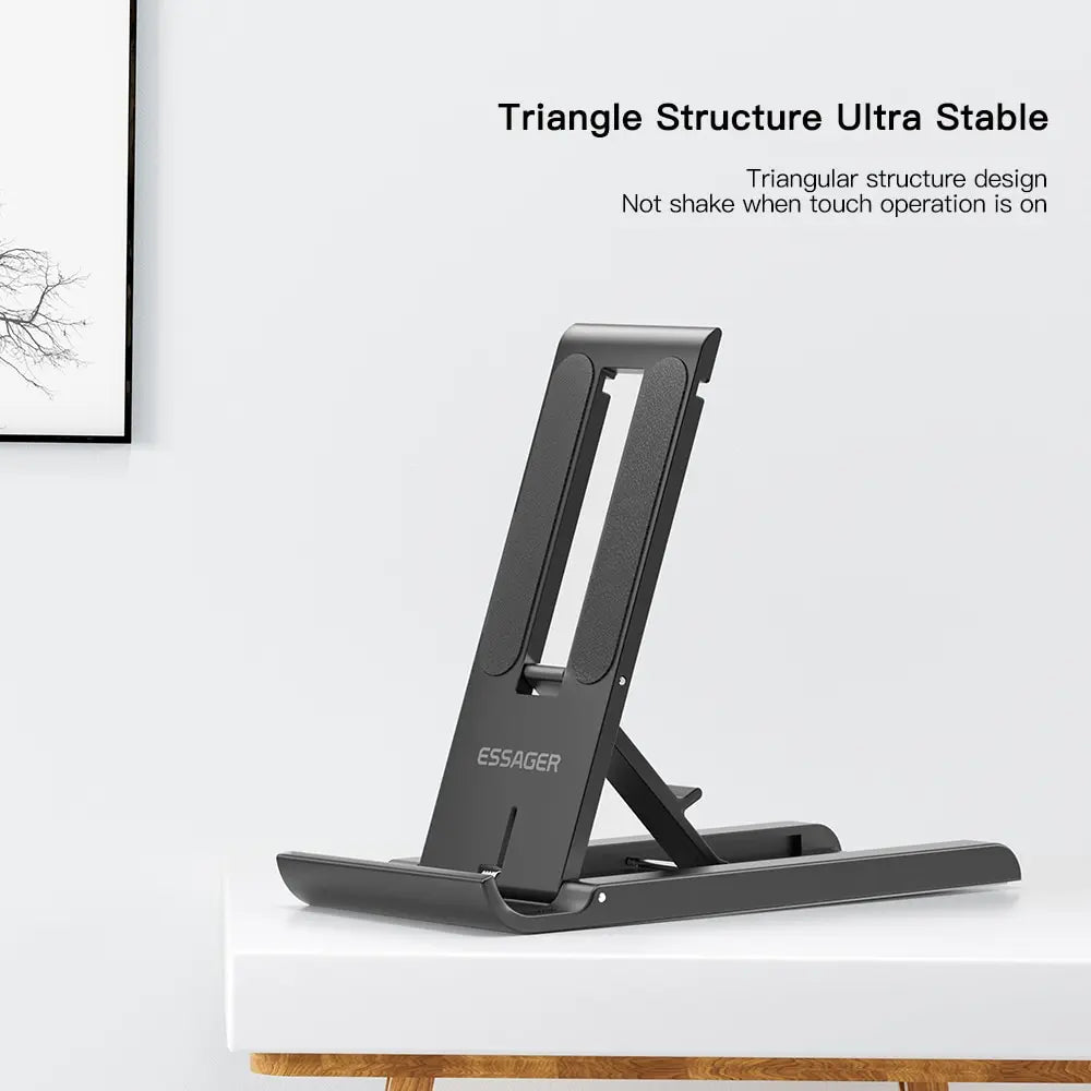 Soporte de Escritorio Plegable Essager – Mini Base Portátil para Celular o Tablet | Compatible con iPhone, Xiaomi, iPad
