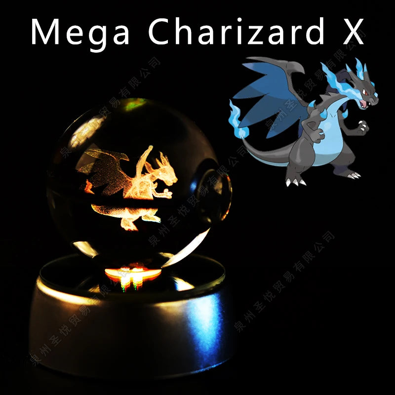 Lámpara Pokebola LED 3D con Base Multicolor | Pikachu, Mewtwo, Gengar, Snorlax y más