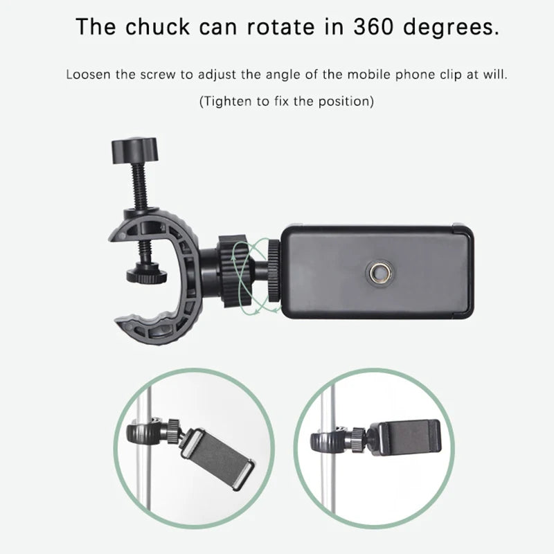 Soporte Universal para Celular con Clip Giratorio 360° | Montura para Trípode, Micrófono y Más