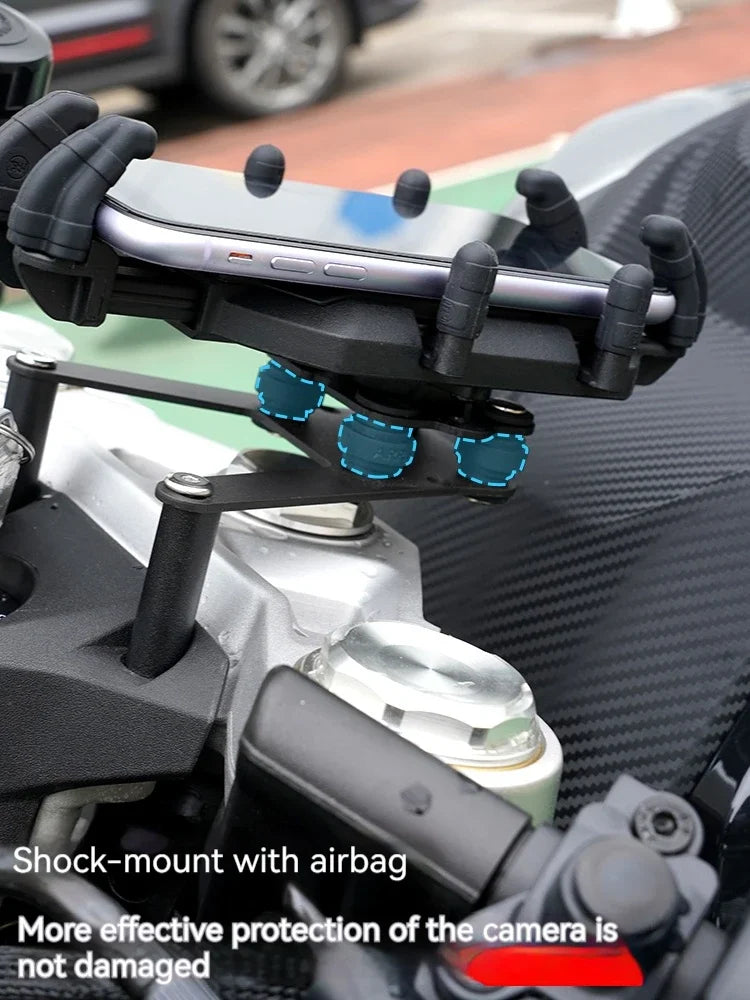 Soporte Premium para Celular CFMOTO 450SR – Amortiguador Antivibración y Giro 360° para Navegación Segura en Moto