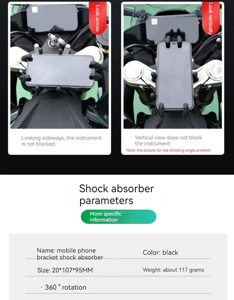 Soporte Premium para Celular CFMOTO 450SR – Amortiguador Antivibración y Giro 360° para Navegación Segura en Moto