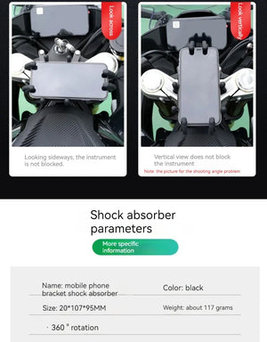 Soporte Premium para Celular CFMOTO 450SR – Amortiguador Antivibración y Giro 360° para Navegación Segura en Moto