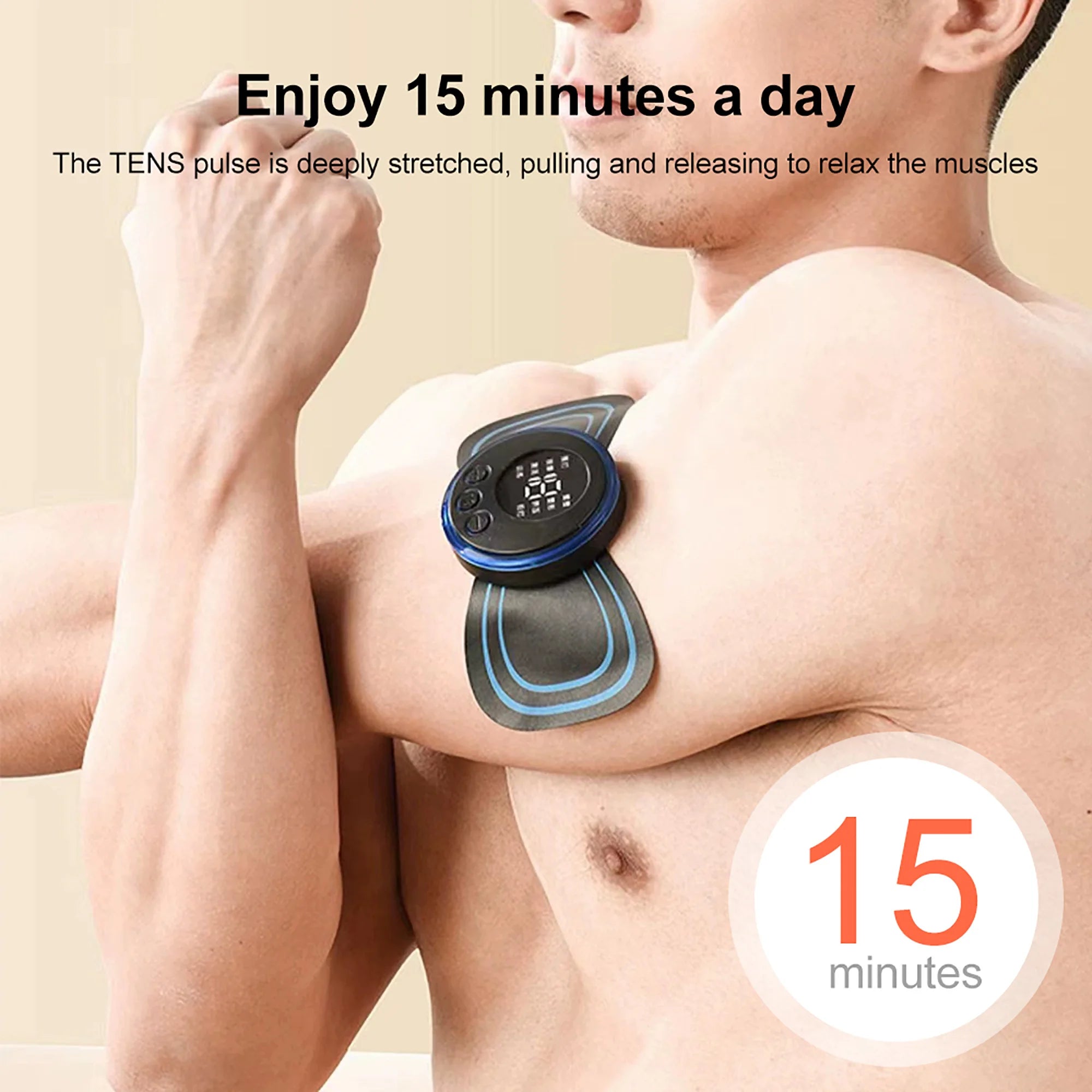 Mini Masajeador Eléctrico EMS – Portátil para Cuello, Espalda y Cuerpo | 8 Modos | Alivio Muscular y Estrés