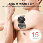 Mini Masajeador Eléctrico EMS – Portátil para Cuello, Espalda y Cuerpo | 8 Modos | Alivio Muscular y Estrés
