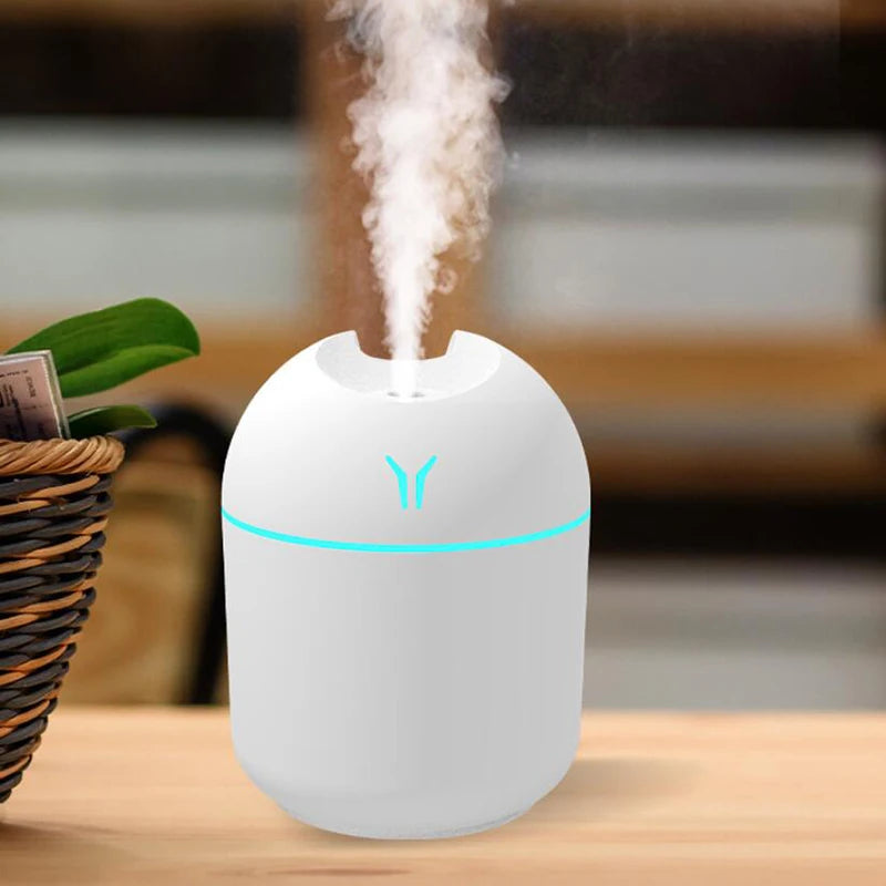 Mini Humidificador USB 250 ml – Difusor Ultrasónico Silencioso con Luz LED para Aromaterapia | Hogar, Oficina o Auto