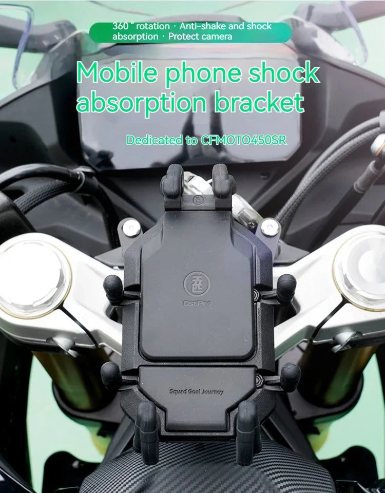 Soporte Premium para Celular CFMOTO 450SR – Amortiguador Antivibración y Giro 360° para Navegación Segura en Moto