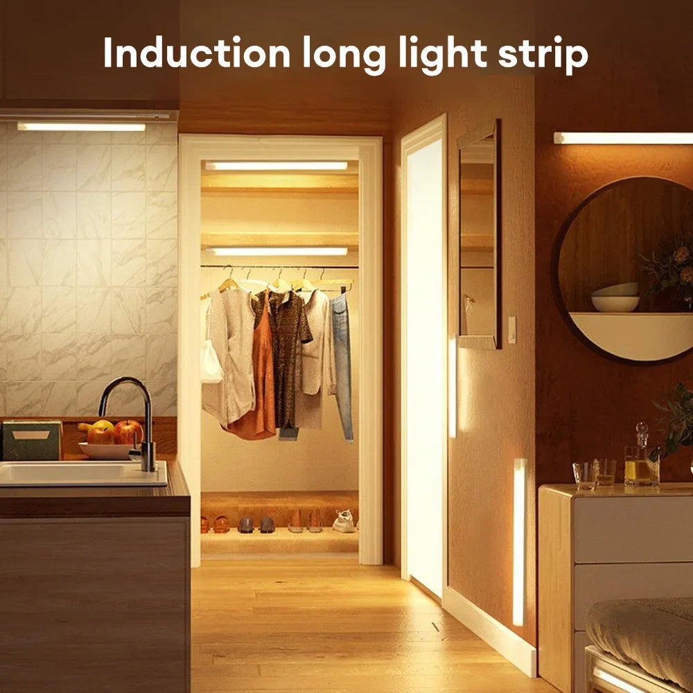 Luz Nocturna LED con Sensor de Movimiento Recargable USB Tipo C – Para Armarios, Escaleras y Cocina
