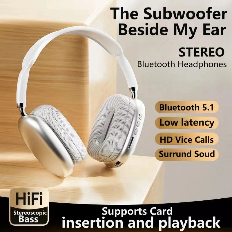 Audífonos Bluetooth P9 con Micrófono – Inalámbricos, Deportivos, Cancelación de Ruido, Compatibles con Juegos