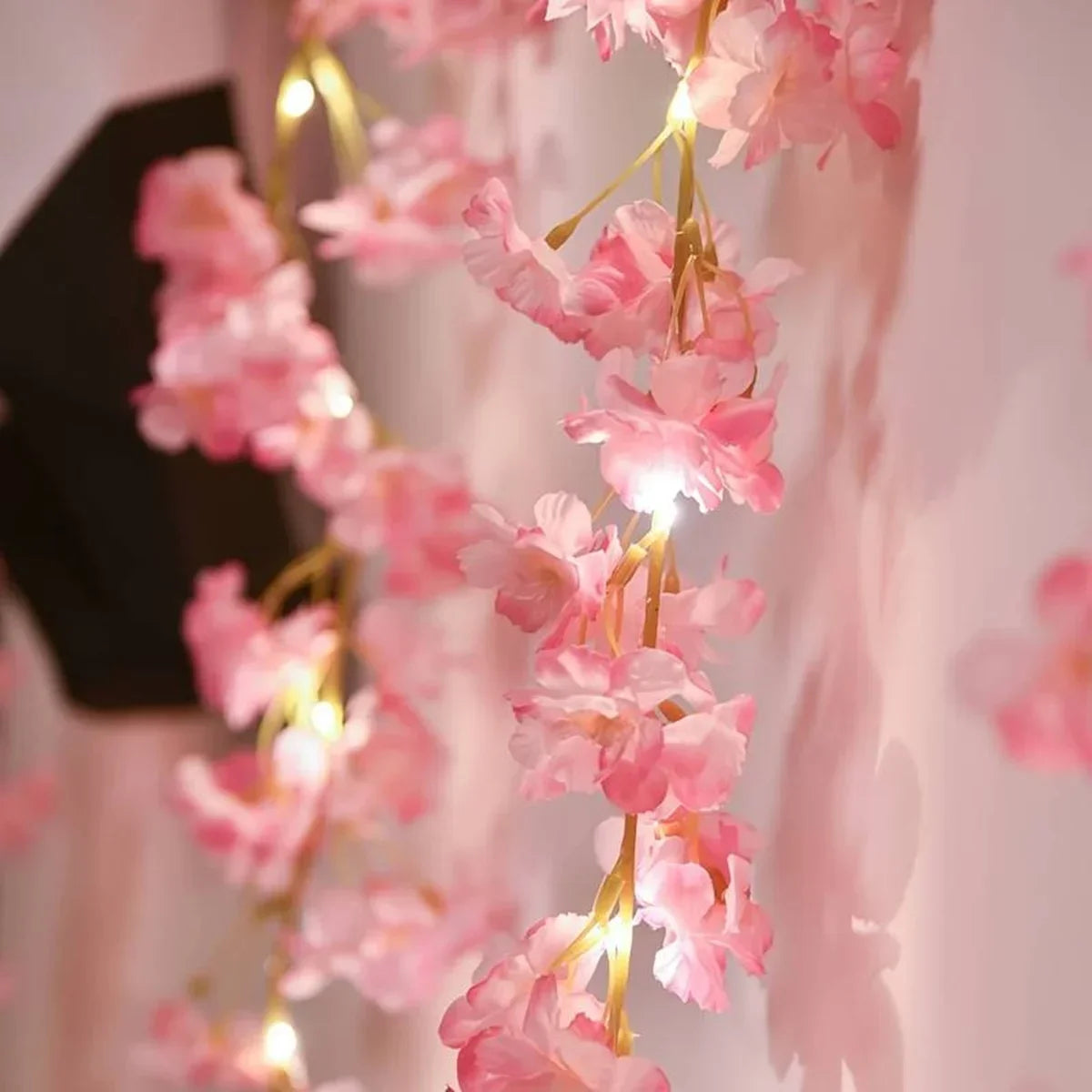 Guirnalda de Luces Sakura 2M – 20 LEDs | Luces de Hadas con Flores Artificiales para Habitación, Boda, Navidad o Eventos