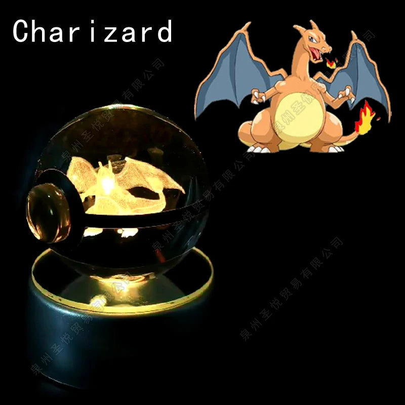 Lámpara Pokebola LED 3D con Base Multicolor | Pikachu, Mewtwo, Gengar, Snorlax y más