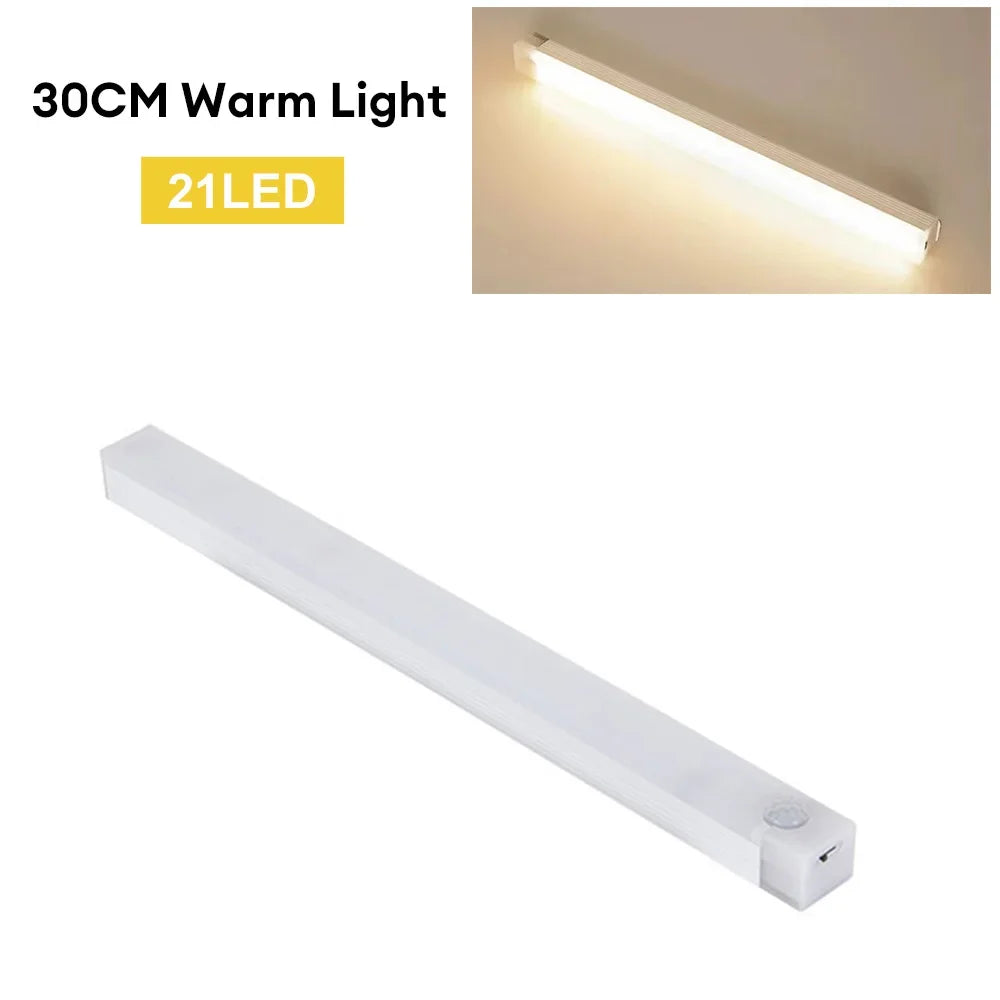 Luz Nocturna LED con Sensor de Movimiento Recargable USB Tipo C – Para Armarios, Escaleras y Cocina