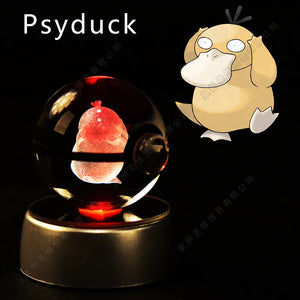 Lámpara Pokebola LED 3D con Base Multicolor | Pikachu, Mewtwo, Gengar, Snorlax y más