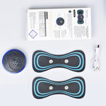 Mini Masajeador Eléctrico EMS – Portátil para Cuello, Espalda y Cuerpo | 8 Modos | Alivio Muscular y Estrés