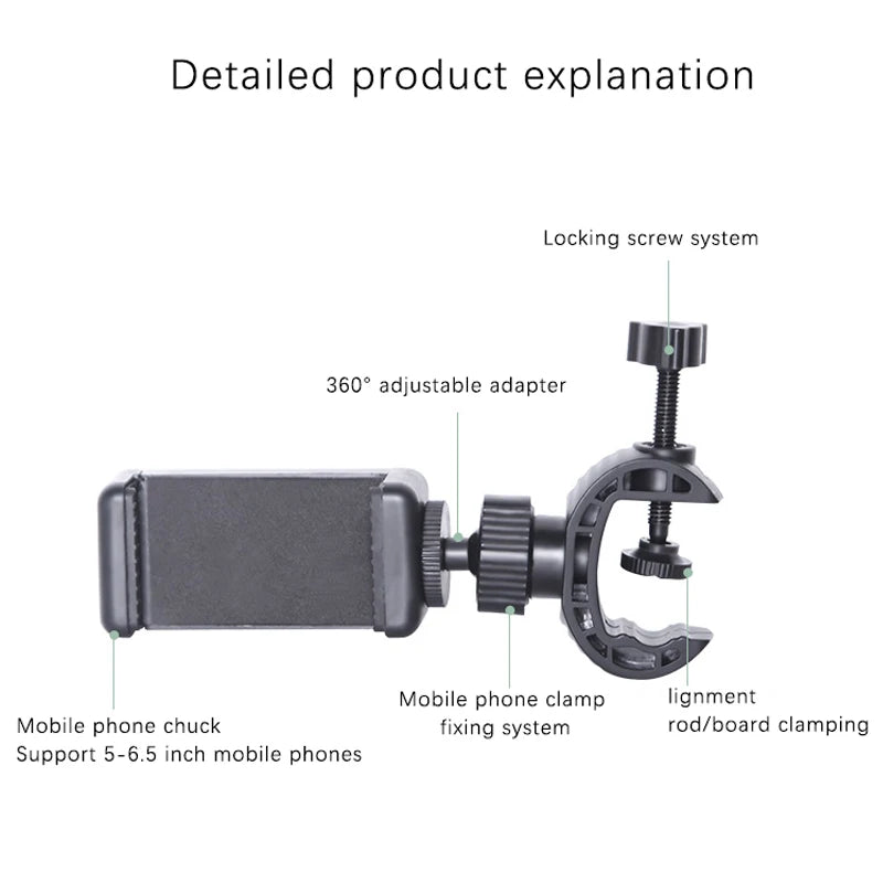 Soporte Universal para Celular con Clip Giratorio 360° | Montura para Trípode, Micrófono y Más