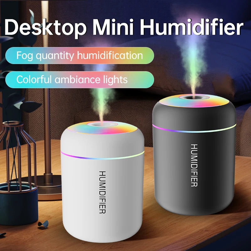 Mini Humidificador Aromaterapia 180 ml – Difusor USB con Luz LED para Casa, Auto o Recámara