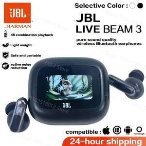 Audífonos JBL Live Beam 3 True Wireless con Cancelación de Ruido – Micrófono Dual, Resistencia IP55, Sonido Premium