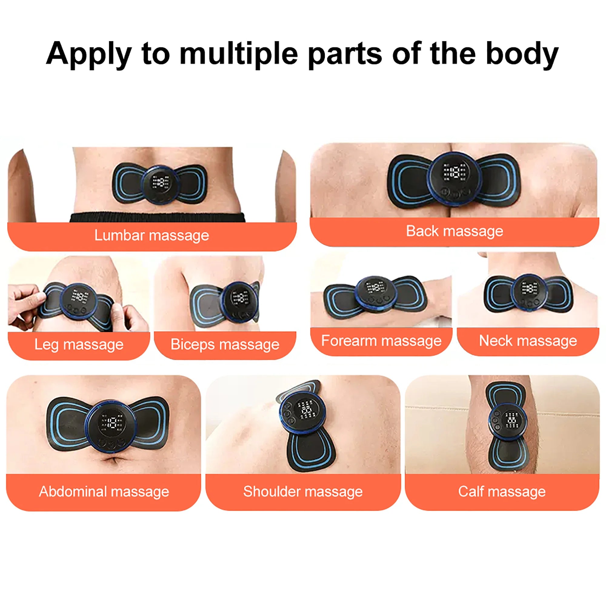 Mini Masajeador Eléctrico EMS – Portátil para Cuello, Espalda y Cuerpo | 8 Modos | Alivio Muscular y Estrés