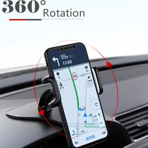 Soporte Universal para Celular en Auto – Rotación 360° | Montaje en Tablero o Parabrisas