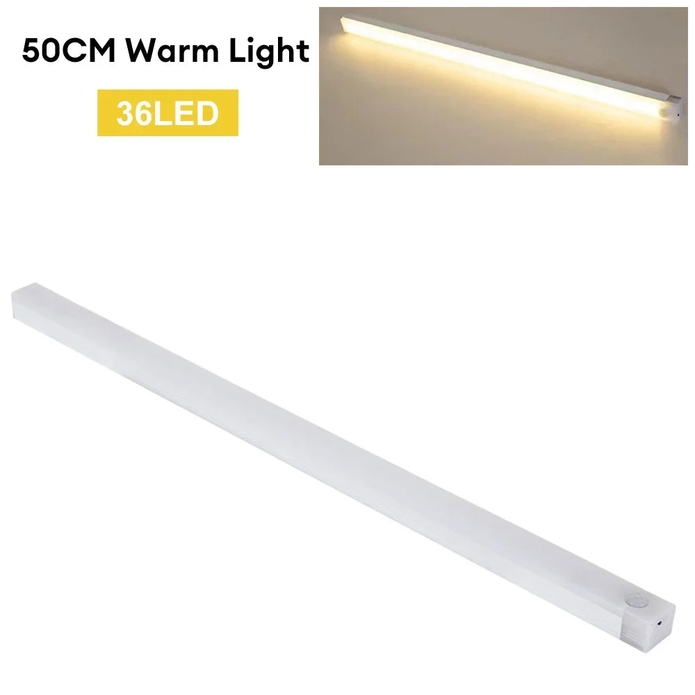Luz Nocturna LED con Sensor de Movimiento Recargable USB Tipo C – Para Armarios, Escaleras y Cocina