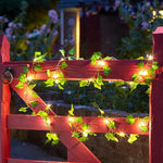 Guirnalda de Luces LED con Hojas Verdes – Enredadera Decorativa a Pilas para Navidad, Bodas y Hogar