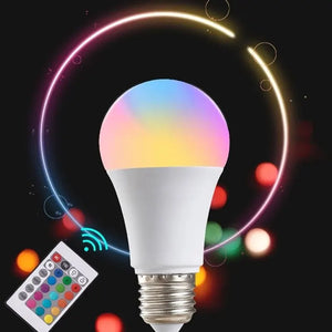 Foco LED RGB 16 Colores con Control Remoto – E27 220V, Luz Multicolor Regulable, 8W, Ambiente Inteligente