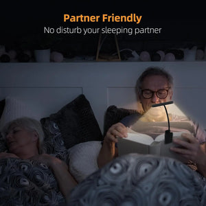 Lámpara LED Recargable para Lectura | Luz de Clip con 14 LEDs y 3 Tonos de Luz