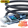 Cable de Carga Rápida 120W con Pantalla LED – USB a Tipo-C / Tipo-C a Tipo-C, 6A, 1M/2M, Trenzado y Resistente – Compatible con Huawei, OPPO, Vivo