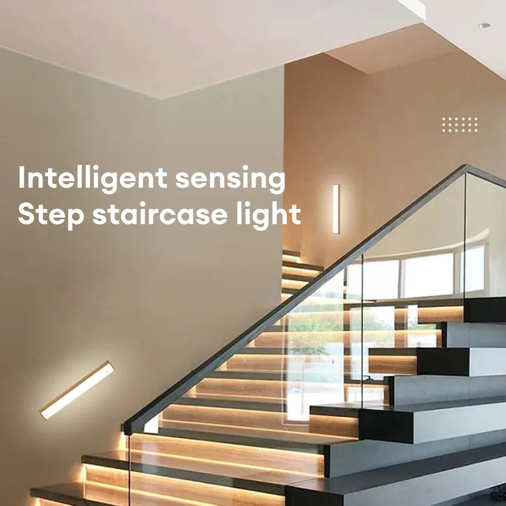 Luz Nocturna LED con Sensor de Movimiento Recargable USB Tipo C – Para Armarios, Escaleras y Cocina